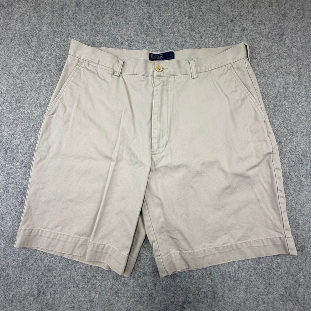 Polo Ralph Lauren Prospect Short Mens 36 Tan Khaki Chino Cotton Flat Front